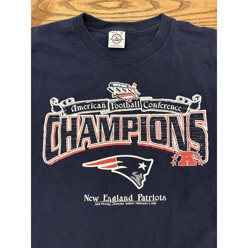 Vintage 2002 New‎ England Patriots AFC Champions NFL Superbowl XXXVI Shirt XL